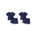 thumbnail image 2 of Loicainy Baby Toddler Boy Summer Clothes Set 6 12 18 24 Months 2T 3T 4T Short Sleeve Doll Collar Tops Elastic Shorts Outfits, 2 of 9