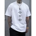 thumbnail image 1 of playera gráfica para hombre con diseñoMen's Vintage-Inspired Fashion T-Shirt with Geometric Lettering, Regular Fit, Crew Neck, Short Sleeve, Weekend Casual - Summer Sports Tee with Slight Stretch Te, 1 of 6