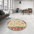 thumbnail image 4 of Ahgly Company Machine Washable Indoor Round Abstract Chocolate Brown Area Rugs, 8' Round, 4 of 7