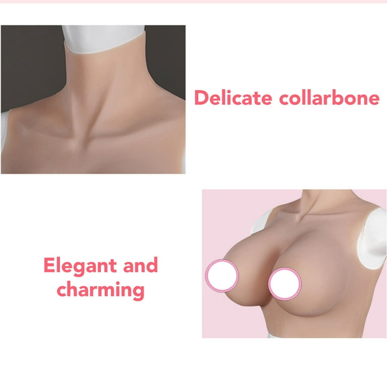  KNOBCO High Collar Realistic Silicone Breast Forms Boobs  Enhancers Fake Breast Suitable for Mastectomy Prosthesis Halloween  Christmas Weddings Cosplay (Color : Brown Skin, Size : Large~C Cup) :  Clothing, Shoes 