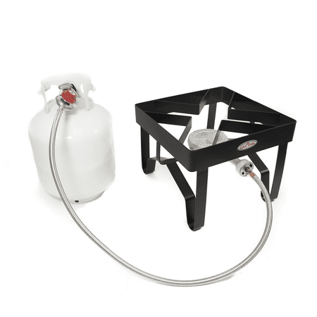 Gas One Propane Single Burner, Outdoor Cooker with Regulator and Hose (Square (Best Outdoor Propane Burner)