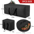 thumbnail image 4 of Yexmas 3 Pack Large Christmas Tree Storage Bag,Fits up to 7.5 ft Artificial Trees,Christmas Wreath Garland Storage Bag,Christmas Ornament Storage Box,Reinforced Handles & zipper,Black, 4 of 7