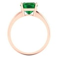 thumbnail image 4 of 2.5 ctw Solitaire Anniversary Ring for Women | Cushion Cut Simulated Emerald | Hyperallergenic Solid 18K Rose Gold, 4 of 5