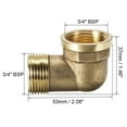 thumbnail image 2 of Brass Pipe Fitting,90 Degree Elbow,3/4 (BSP) Male x 3/4 (BSP) Female, 2 of 3