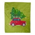 thumbnail image 1 of ASHLEIGH Throw Blanket 58x80 Inches Lovely Flat in Christmas Eve Little Classic Red Car Carrying Tree on Its Rack Warm Flannel Soft Blanket for Couch Sofa Bed, 1 of 1