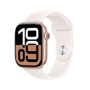 Open Box Apple Watch Series 10 GPS, 46mm Rose Gold Aluminum Case with Light Blush Sport Band, M/L