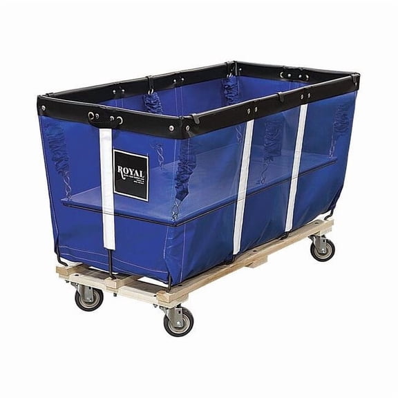 Royal Basket Trucks Flatwork Ironer Truck,50",Blue Vinyl G50-BBW-FWA-4UNN