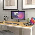 thumbnail image 2 of Single Monitor Desk Mount – Adjustable Arm, Full Motion, 32” Screen Support, Ergonomic Height, VESA Compatible, Clamp & Grommet Base, Cable Management, Black, 2 of 10