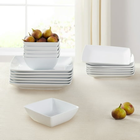 Better Homes & Gardens Loden 18-Piece Porcelain Square-Shaped Dinnerware Set