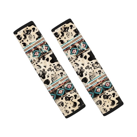 Chririnla Cowhide Pattern Car Seat Belt Pads 2 PCS Seat Belt Shoulder Pad Soft Non-Slip Suitable for Auto Truck