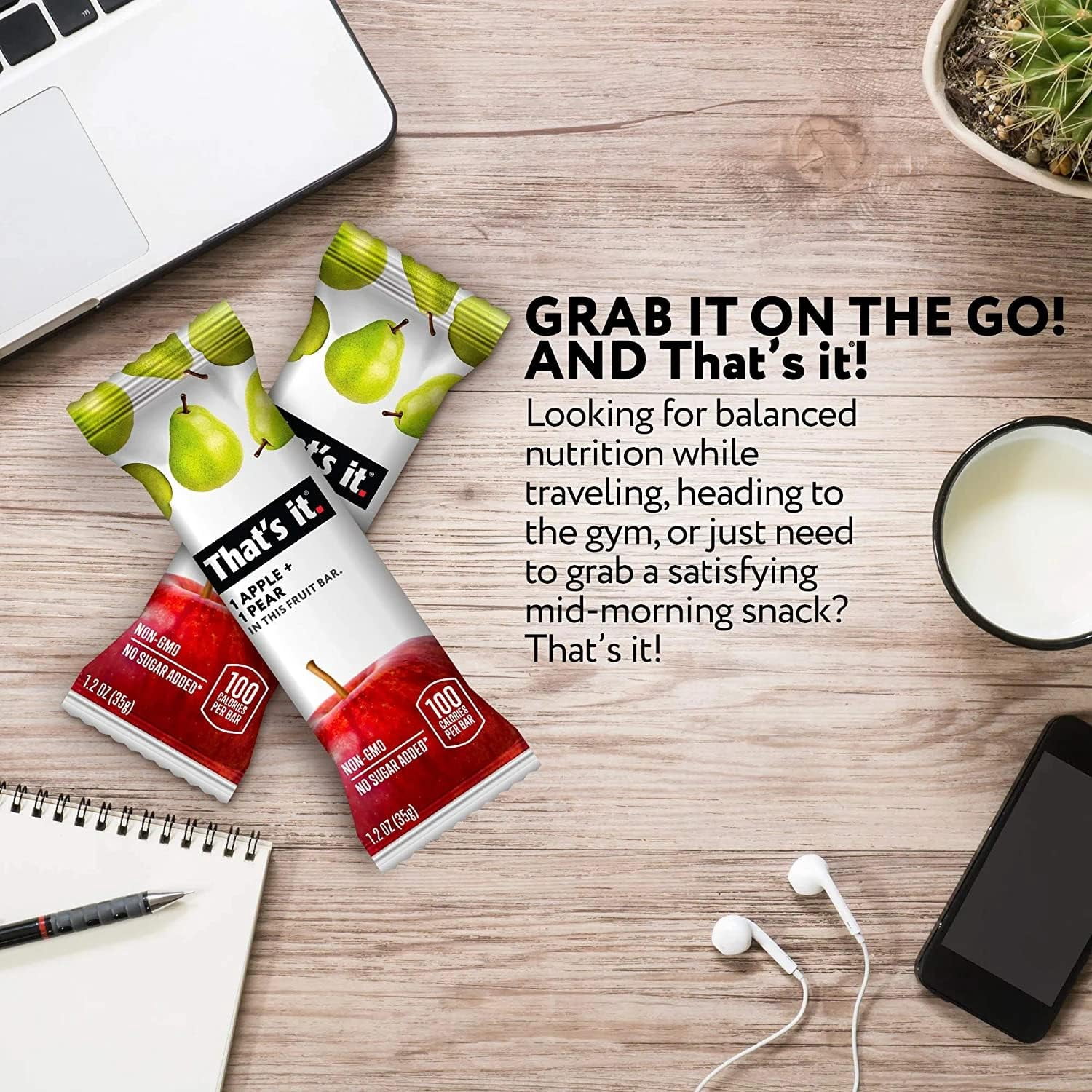 Thats It Apple and Pear Fruit Bar, 1.2 Ounce (Pack of 12)