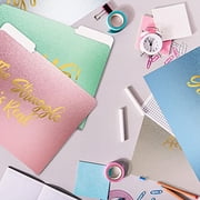 Better Office Products - File folder - letter - for 292 x 241 mm - tabbed - gold foil popular sayings - assorted colors (pack of 12)