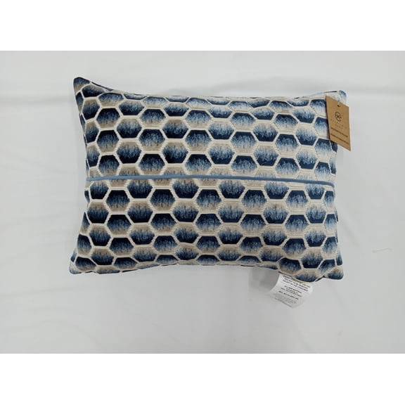 EXCELLERE HOME 14 X 20 IN MULTI BLUE VELVET JACQUARD PILLOW - SINGLE PACK