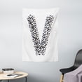 thumbnail image 1 of Letter V Tapestry, Diagonal Stripe Design Alphabet Symbol V Sport Themed Match Day Arrangement, Wall Hanging for Bedroom Living Room Dorm Decor, 40W X 60L Inches, Black and White, by Ambesonne, 1 of 2