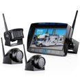 thumbnail image 1 of Zeroxclub Cámara de respaldo inalámbrica con monitor dividido cuádruple Dvr de 7 pulgadas para camión de remolque Rv Señal digital HD 1080P Vista lateral trasera inalámbrica Sistema de respaldo de 3 c, 1 of 1