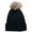 Black, variant on Metallic Shimmer Winter Knit Lined Beanie with Pom (Women)