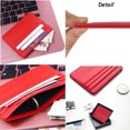 thumbnail image 4 of Cartera de cuero para hombre, hecha de PU y soporte, ultradelgada, minimalista, con protector de tarjetas, bolsillo frontal, funda para tarjetas de crédito, billetera para hombre (rojo), 4 of 8