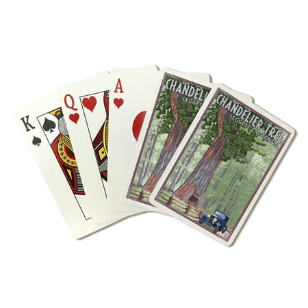

Chandelier Tree Drive Thru Tree Park Leggett CA Lantern Press Premium Playing Cards 52 Card Deck with Jokers USA Made