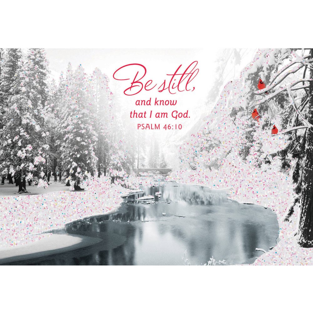 DaySpring Inspirational Boxed Christmas Cards, White River, 18pk