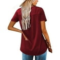thumbnail image 2 of Traleubie Womens Plus Size Tunic Tops Short Sleeve Casual Floral Henley Shirts M-4XL, 2 of 9