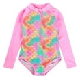 thumbnail image 2 of MEZZALL Swimwear For Kids Long Sleeve Swimsuit Vacation Hawaii Beachwear For Girls Fish Scales Design Ideal For Swimming Pools And Hot Springs, Pink, 3-4 Years, 2 of 8