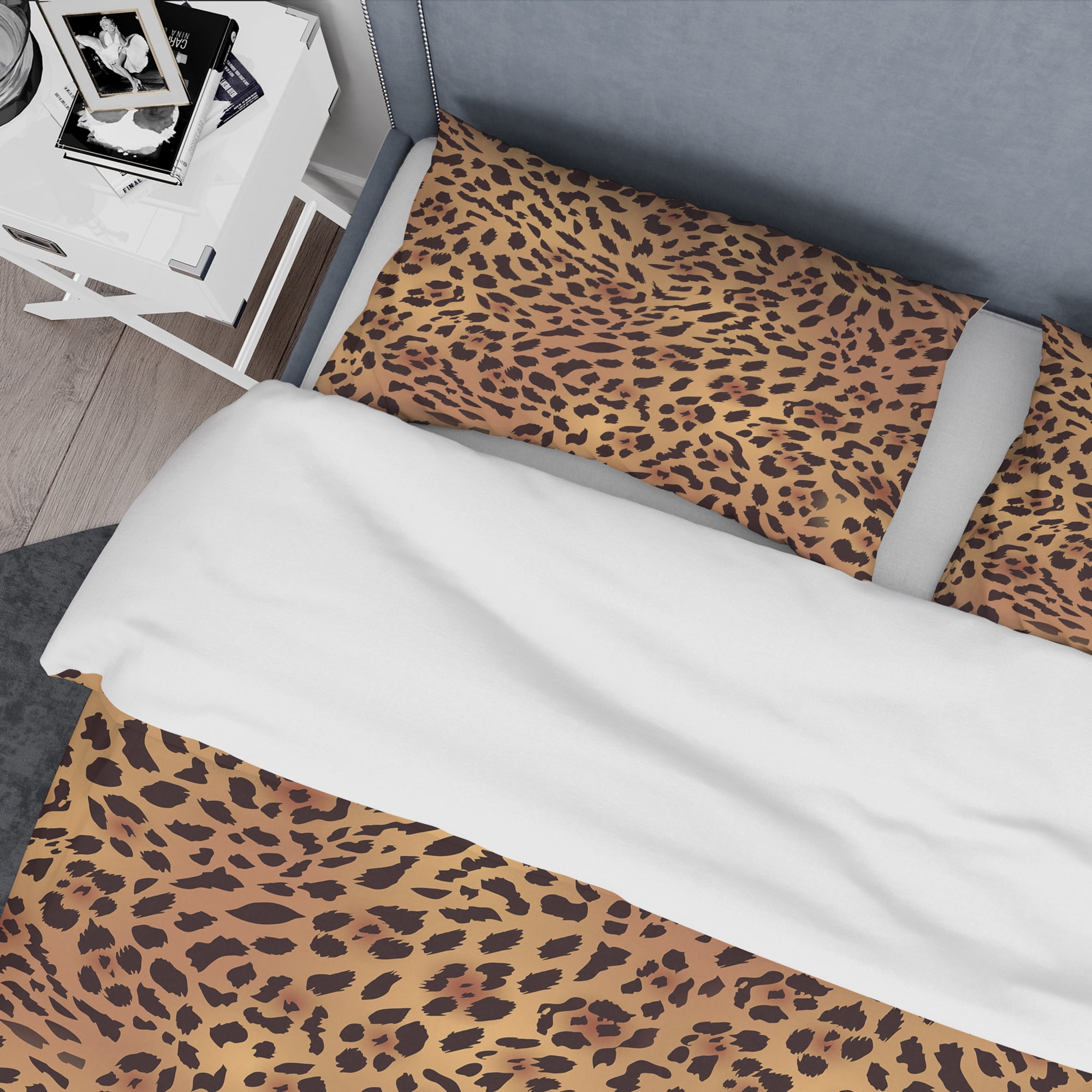 Designart 'Leopard Fur Safari III' Mid-Century Modern Duvet Cover Set
