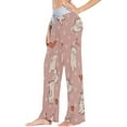 thumbnail image 2 of FREEAMG Women Pajama Pants Lounge Pants Long Stretch Comfy Sleepwear Star Bear Cute Heart Pink, 2 of 7