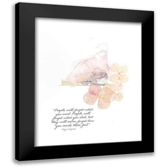 ArtsyQuotes 12x14 Black Modern Framed Museum Art Print Titled - Maya Angelou Quote: What You Did