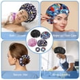 thumbnail image 5 of Set de gorros de ducha Happtiger para mujer con 2 coleteros de satén, 5 of 5