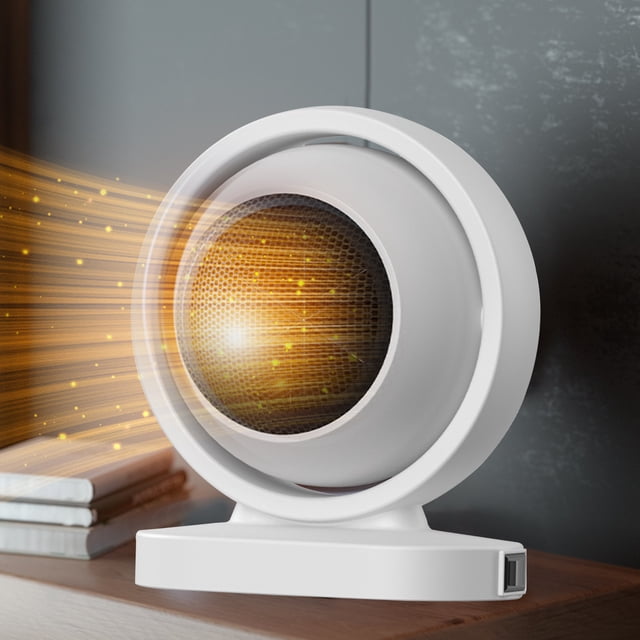 Circulation Heating Fan, 5.5*6.7*8.1 Inch 380W Desk Electric Small Heating Fan Combo W/ Tip Over & Overheat Protection, Desktop for Indoor Use Home Room Office Bedroom Room Personal