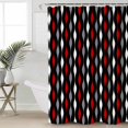 thumbnail image 4 of Red Grey Black and White Geometric Striped Shower Curtain Set ，Waterproof Fabric Shower Curtains Shower Curtains for Bathroom,Bathroom Decor 60"x72", 4 of 7