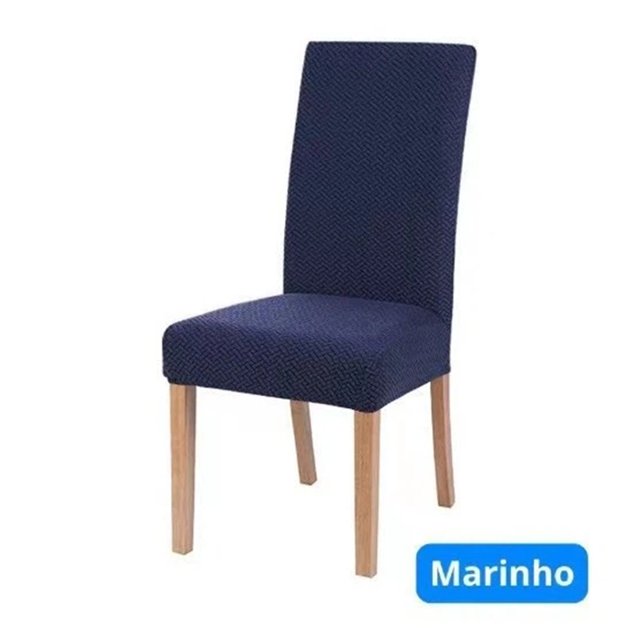 Backrest integrated seat cover, elastic stool cover, cushion, non slip, modern and simple household dining chair(denim blue)