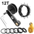 thumbnail image 1 of GLFILL Aluminum Alloy Bike Flywheel with Chain Tensioner for Single Speed Cycling 12T, 1 of 7