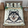 thumbnail image 2 of Alaskan Malamute Mother Book Lover Living That Dog Mom Life Happy Mother's Day Quilt Bedding Set Alaska Mal Dog Lovers Gifts 1 Blanket Bed Cover 2 Pillowcases - 03004, 2 of 5