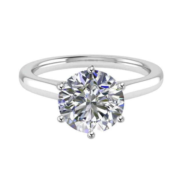 Bague Femme en Moissanite Diamant Ronde pour Cadeaux