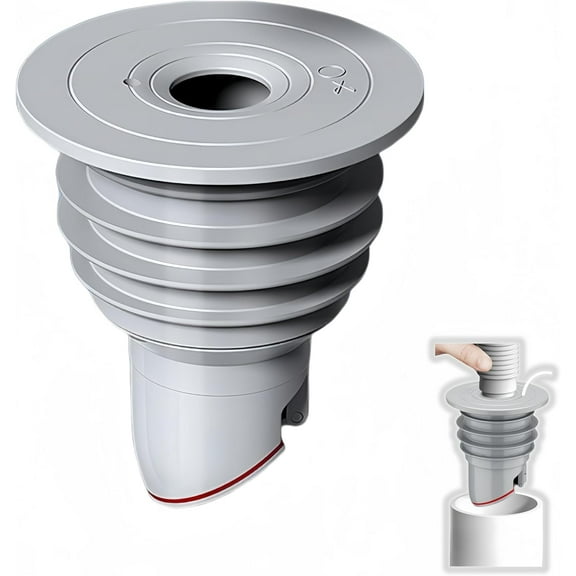 Washing Machine Drain Hose Seal, Anti-Odor Floor Drain Plug Sewer Pipe Seal Ring Sealing Cover, Washing Machine Sealing Plug (L(60-65mm)), Gray