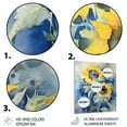 thumbnail image 3 of Designart "Yellow Blue Sunflower Golden Vibrant Sunflower Fields" Sunflowers Metal Art Living Room, 3 of 5