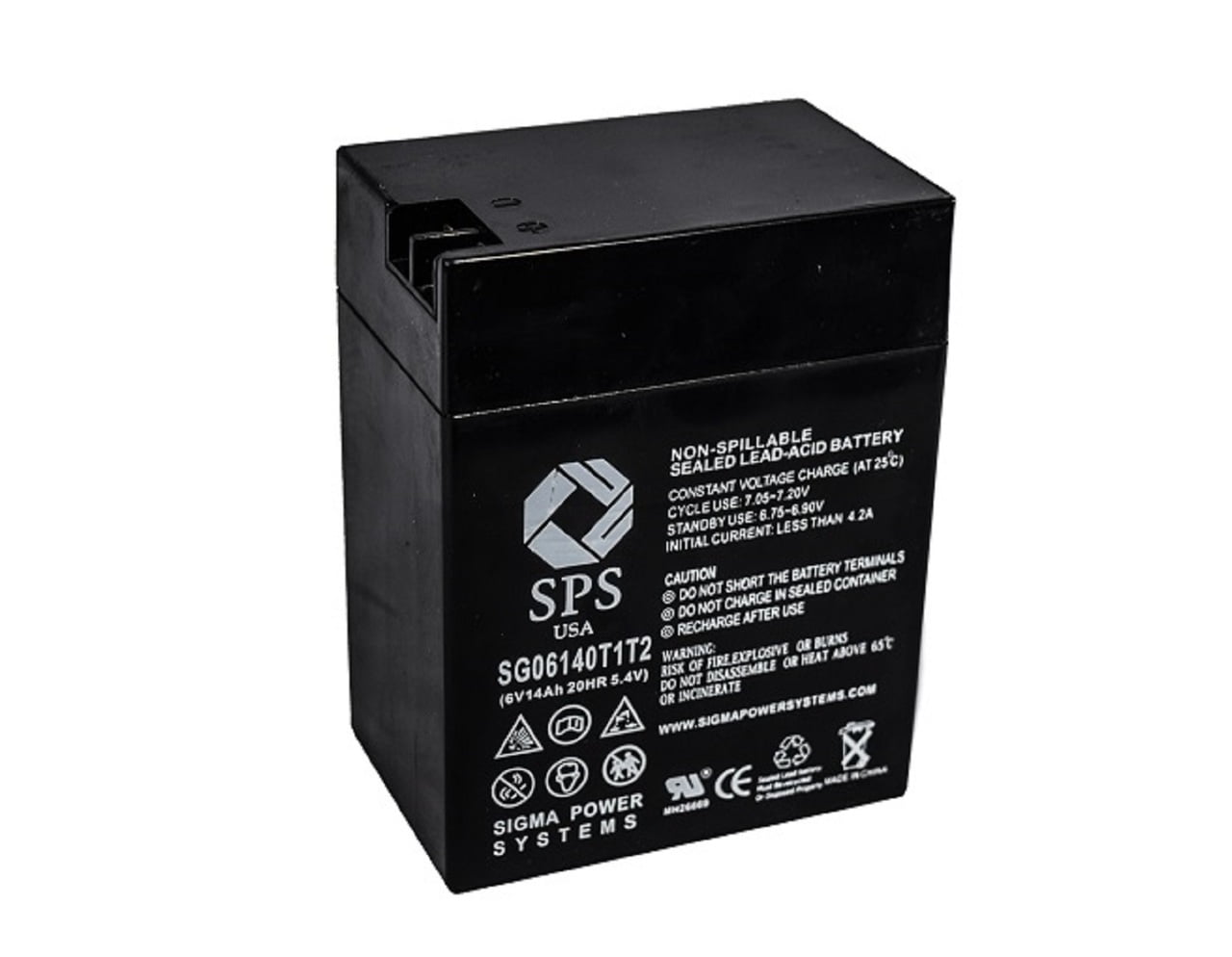 SPS Brand 6 V 14 Ah Replacement Battery with Terminal T1T2 for Johnson