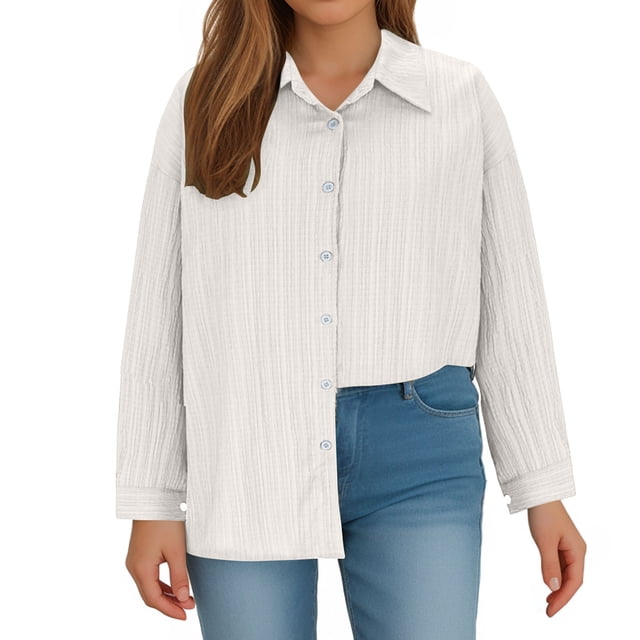 TIMIFIS Chemises Boutonnées pour Femmes Manches Longues Col Rabattu T-Shirts Automne Grande Taille