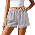 thumbnail image 4 of YTCAMLO Soft Cotton Womens Satin Pajama Shorts Summer Casual Pj Bottoms with Pockets Elastic Waist Baggy Lounge Shorts Sleepwear, 4 of 6
