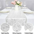 thumbnail image 4 of Table Cloth Polyester Antependium Wedding Party Rectangular Tablecloth Decoration With Gold And Red Sequins Tablecloth 30Cmx160Cm R（White), 4 of 7