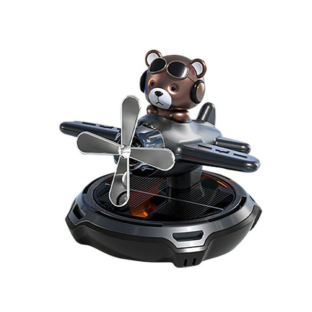 Binwennn Solar Powered Air | Rotating Cartoon Shape Solar Energy Car Air Purifier Airplane Perfume Ornament For Workplace Desk Matrix Ornament Create Ornament Hang Loose Ornament Sparkly Christmas