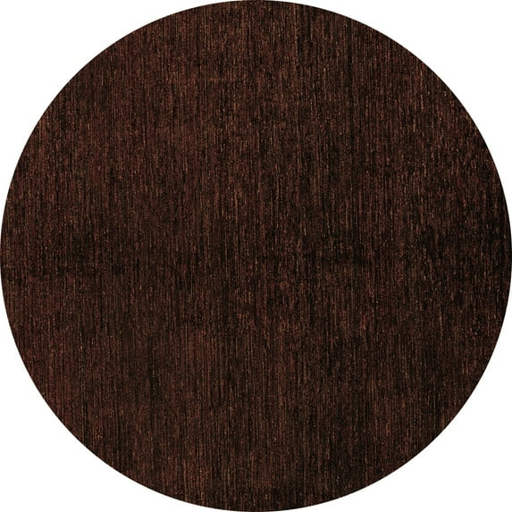 Ahgly Company Indoor Round Abstract Brown Modern Area Rugs, 4' Round