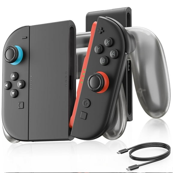 Charging Grip for Switch 2 controllers(2025) – Play and Charge with Type-C, Ergonomic Controller Design, LED Indicator, Lightweight, Includes USB-C Cable
