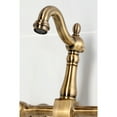 thumbnail image 4 of Kingston Brass KS2443PKX Duchess Double-Handle Wall-Mount Bridge Kitchen Faucet, Antique Brass, 4 of 7