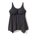 thumbnail image 4 of Swim 365 Women's Plus Size Longer-Length Handkerchief Hem Tankini Top, 4 of 6