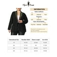 thumbnail image 6 of Agnes Orinda Women's Plus Size Shiny Sequin Blazer Coat Button Lapel Party Blazers 1X Black, 6 of 7