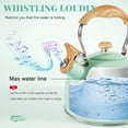 thumbnail image 5 of Uscover Whistling Stovetop Water Teakettle,Mint Green Tea Kettle Teapot with Ergonomic Wood Cool Touch Folding Handle,Mordern Kettle Outlet for Gas Electric,2.5L Stainless Steel, 5 of 10