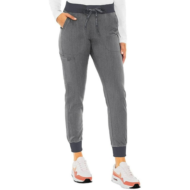 MED COUTURE Women's Touch Jogger Yoga Scrub Pants, Color: Slate, Size: XS Tall