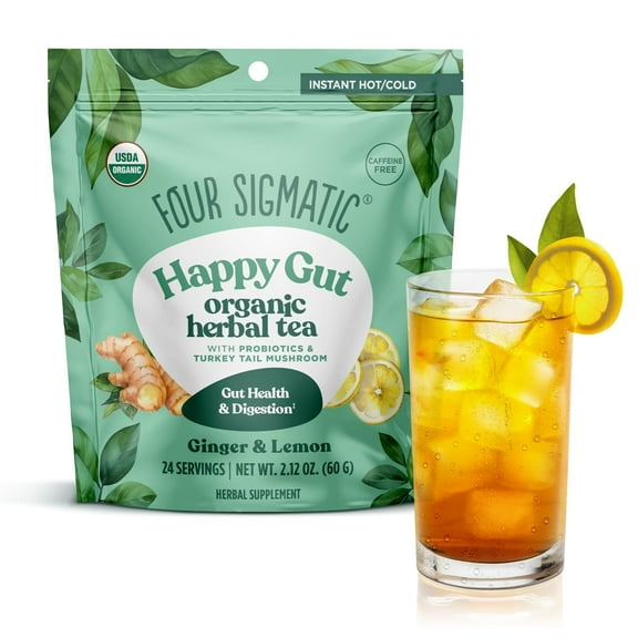 Gut Health Organic Herbal Instant Tea with probiotics and turkey tail mushroom
